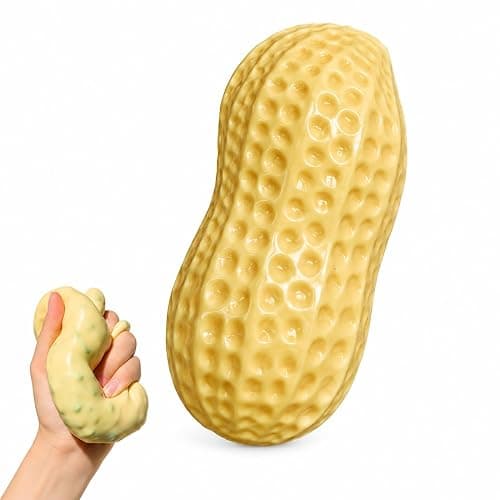 Crunchy Peanut Squishies ASMR Toy, Bead Filled Realistic Bar Stress Ball | Soft Sensory Play Moldable Squishies body is easy to press, stretch, and reshape for relaxing hands-on play - Image 1