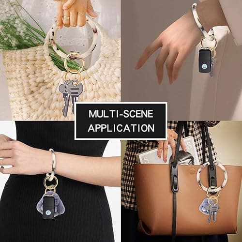 Bracelet Keychain for Women Key Ring Bracelet Wristlet Keychain Bangle Keyring for Women Key Chain Marble Keychain thumbnail 7