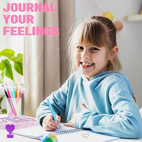 Nollh DIY Journal Kit for Girls - 26PCS Teen Tween Girl Gifts Trendy Stuff, Stocking Stuffers, Scrapbook Supplies Stationery Set, Art Crafts Kit - Ideal Gifts for 8 9 10 11 12 13 14 Year Old Girl thumbnail 5