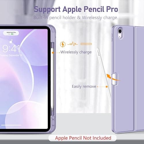 FINTIE Keyboard Case for iPad Air 13-inch (M3) 2025 / (M2) 2024 with Pencil Holder - Soft TPU Back Cover with Magnetically Detachable Bluetooth Keyboard, Lilac Purple thumbnail 6