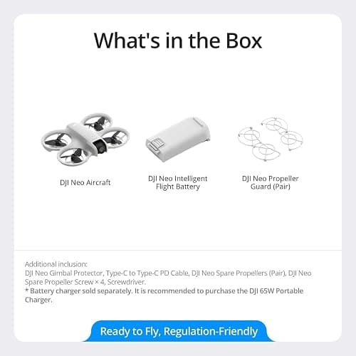 DJI Neo, Mini Drone with 4K UHD Camera for Adults, 135g Self Flying Drone that Follows You, Palm Takeoff, Subject Tracking, QuickShots, Stabilized Video, Built-In Propeller Guard (Controller-Free) thumbnail 6