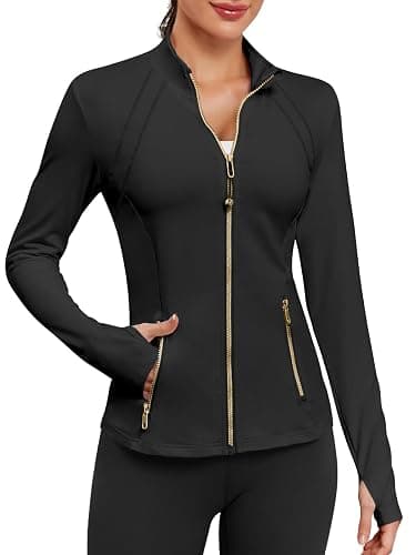 VUTRU Women Athletic Jacket Fitted Workout Running Zip Up Track Coat | Thumb Holes Pockets for Yoga Gym Travel - Image 1