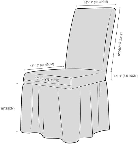 XMNTG Dining Room Chair Slipcovers 1-Piece Stretch White Dining Chair Covers Dorm Chair Cover Non Slip Washable Furniture Protector with Skirt Country Style for Hotel Ceremony Party (White) - White thumbnail 3