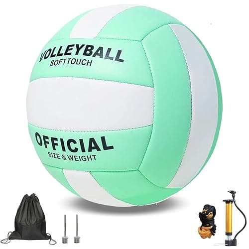 ZLY Volleyball,Official Size 5 Volleyballs for Indoor Outdoor,Soft Touch Volleyballs for Beach Play Pool Training Game with Ball Pump - Image 1