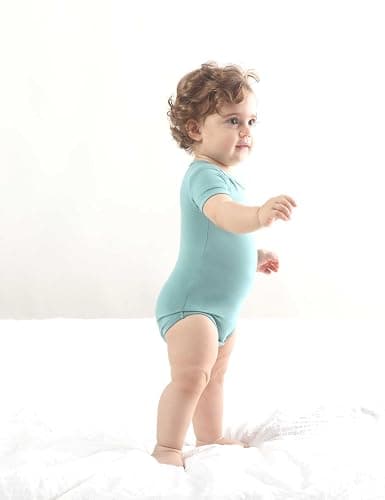 BestSoul Baby Solid Bodysuit - Super Soft Rayon made from Bamboo - Short Sleeve Long Sleeve Newborn Infant Boy Girl - 5-Pack thumbnail 6