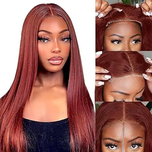 34 inch Echthaar Perücke Schwarz Frauen 4x1 Transparente Spitze vorne 150% Dichte Straight Wig Brazilian Virgin Human Hair Wig #33 Brown Wig 4x1 Lace Front Wig Human Hair thumbnail 5