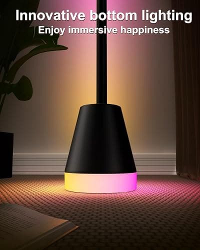 Keepsmile Smart RGB LED Corner Floor Lamp,172 LEDs Bright Standing Lamps for Living Room with APP and Remote,Modern Floor Lamp with Music Sync and 16 Million Colors, Ambient Lighting for Bedroom - Black thumbnail 2