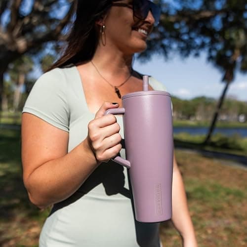 BrüMate Era 40 oz Tumbler with Handle and Straw | 100% Leakproof Insulated Water Bottle Tumbler with Lid and Flexible SoftSip Straw | Made of Stainless Steel | Cup Holder Friendly | 40oz (Lilac Dusk) thumbnail 5