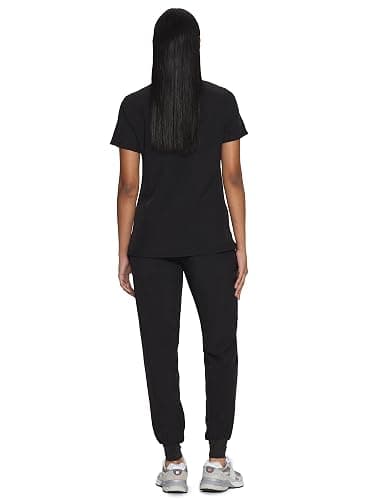 COZYFIT Scrubs for Women Set - Stretch V-Neck & Jogger Pant with 9 Pockets | Yoga Waistband, Water Resistant Workwear, Slim Fit Look, For Nurses, Clinics, Long Shifts, Daily Medical Uniforms thumbnail 3