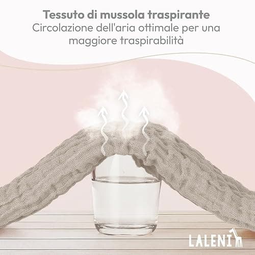Laleni Mussole Neonato 70x70cm Set da 10 - Asciugamani in Cotone Morbido per Pelli Sensibili - Lavette Extra Assorbenti, Quadrati Beige thumbnail 6