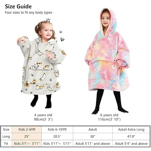 KFUBUO Wearable Blanket Hoodie for Kids Toddlers Sherpa Blanket Sweatshirt With Pocket Cute Hoodies 2-6 Year Old Girl Birthday Gifts Strawberry thumbnail 6