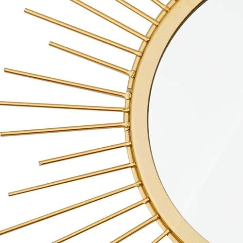 3 Pack Metal Mirrors for Wall Sunburst Wall Mirrors Home Décor Decorative Hanging Wall Art for Living Room Bedroom Entryway (Gold, Flower+Sunburst) thumbnail 3