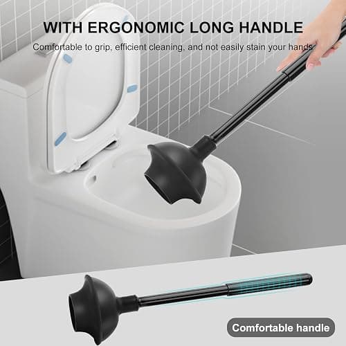 SetSail Toilet Brush and Plunger Set, 2 Packs Toilet Plungers for Bathroom Heavy Duty Toilet Bowl Brush and Holder Hidden Toilet Plunger and Brush Set for Deeply Cleaning 2 Packs - Black thumbnail 6