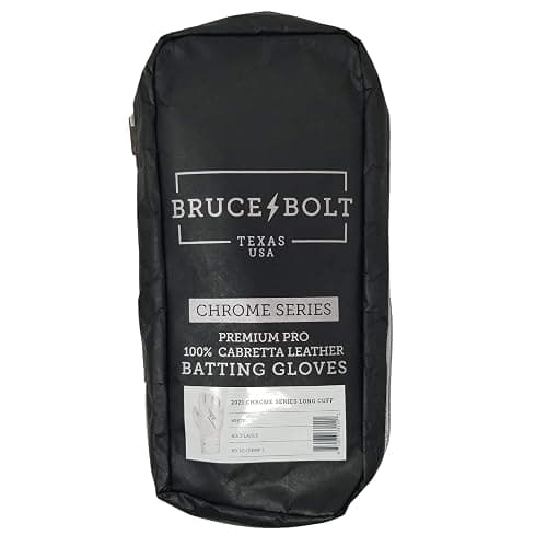 BRUCE BOLT Chrome Series Long Cuff Batting Gloves - Multiple Colors - Adult & Youth Sizes thumbnail 5