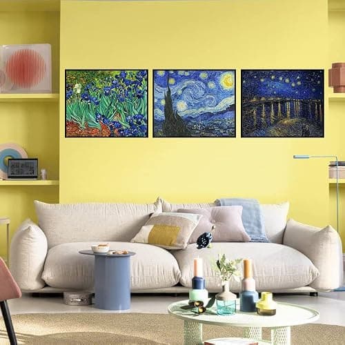 VeGuude Diamond Painting Kits for Adults, 6 Pack Van Gogh Starry Night Diamond Art Kits, 5D Full Drill DIY Crafts for Adults Home Wall Decor Sunflower Irises Café Terrace at Night [12x16in] thumbnail 3
