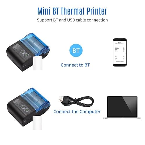 Receipt Printer, Sunydog Portable Mini Thermal Receipt Printers USB Receipt Bill Ticket Printer with 58mm Print Paper, Fit for Android Fit for Win, Thermal Printers for Restaurants Sales Retail thumbnail 2