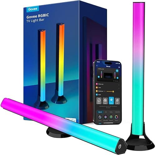 Govee RGBIC Light Bars, 15 Inches WiFi TV Backlight Suitable for 45-70 inch TVs, Smart Light Bars with Multiple Placement Options, Work with Alexa and Google Assistant, Black - Image 1