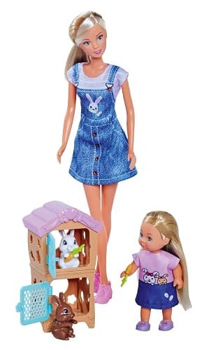 Simba Steffi Love Rabbit Family, Spielpuppe und Spielpuppe mit Hasenstall und Zwei Hasen, 12cm, 29cm, ab 3 Jahren - Image 1