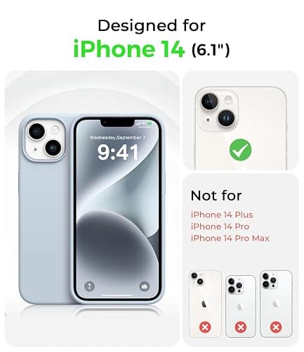 AOTESIER Compatible with iPhone 14 Case, Full Body Food-Grade Silicone Wear-Resistant, Anti-Drop Protection with Soft Anti-Scratch Microfiber Lining Phone Case for iPhone 14, 6.1 inch,Baby Blue thumbnail 5