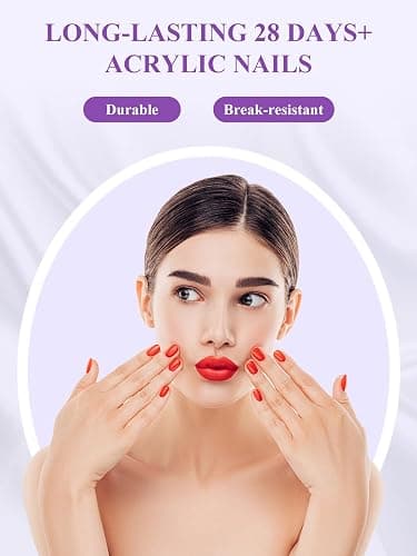 Yokilly Acrylic Nail Kit for Beginners: Acrylic Powder Set 3 Colors Pink White Clear Nail Powder - Nail Set with 100PCS Nail Tips Nail Art Brush Nails Extension Starter Kits for Home Salon thumbnail 6