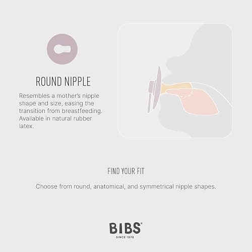 BIBS Pacifiers Colour Collection | Natural Rubber Baby Pacifier | Set of 2 BPA-Free Soothers | Made in Denmark | 0+ Months (Pack of 2) | Dusty Blue/Steel Blue thumbnail 3