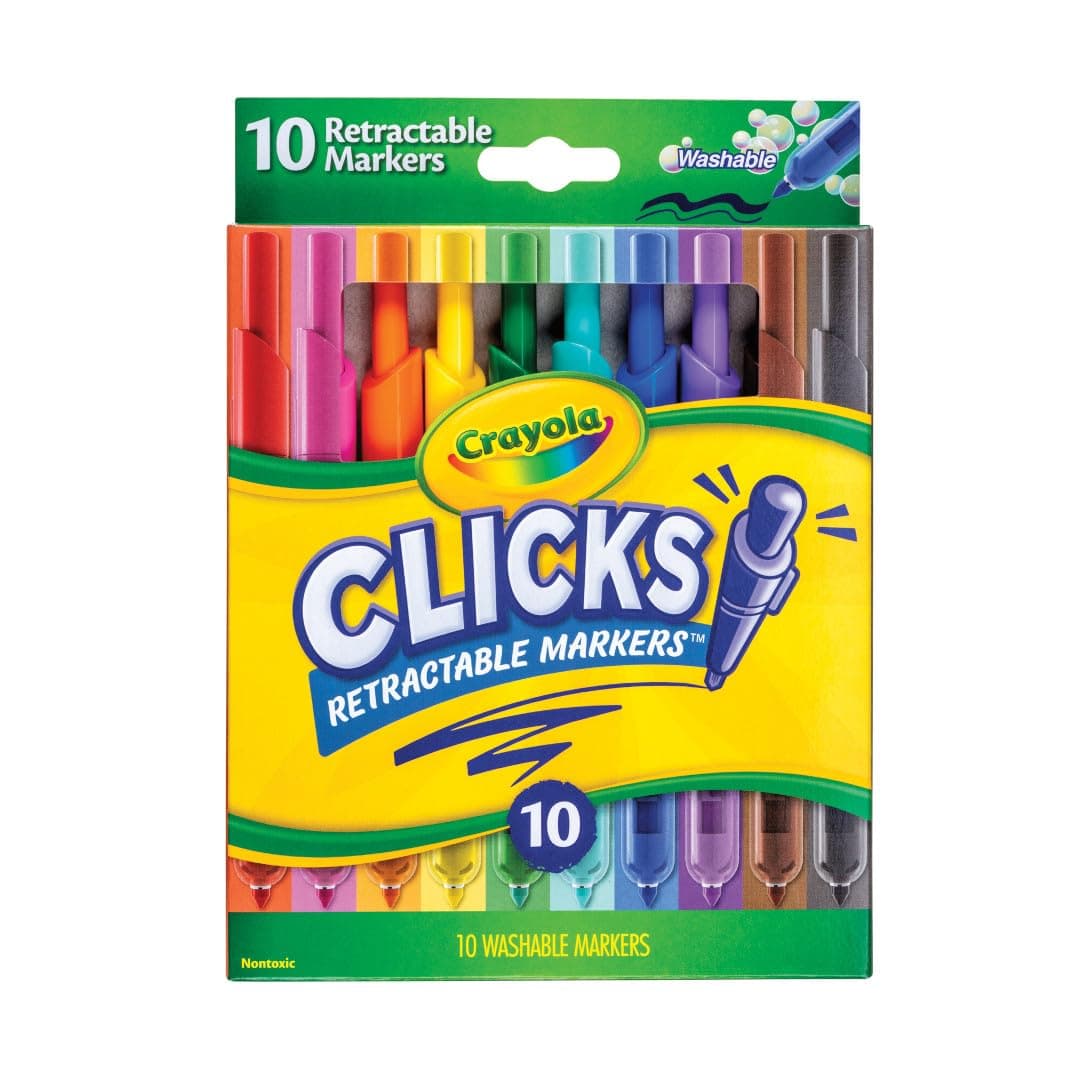 Crayola Clicks Washable Retractable Markers 10 Pack Assorted