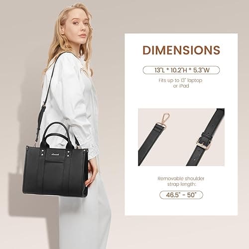 LOVEVOOK Purse for Women Leather Tote Bag Purse and Handbags, Satchel Shoulder Crossbody Top Handle Bags with Zipper - Vegan Leather-black thumbnail 2