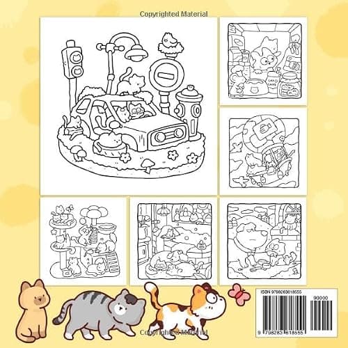 The Little Cat: Cozy Life of Kitty Coloring Book for Adults and Teens (Cozy & Cute Coloring) thumbnail 2