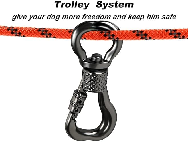 XiaZ Dog Tie Out Cable for Camping, 50ft Portable Overhead Trolley System for Dogs up to 200lbs，Dog Lead for Yard, Camping, Parks, Outdoor Events,5 min Set-up thumbnail 2