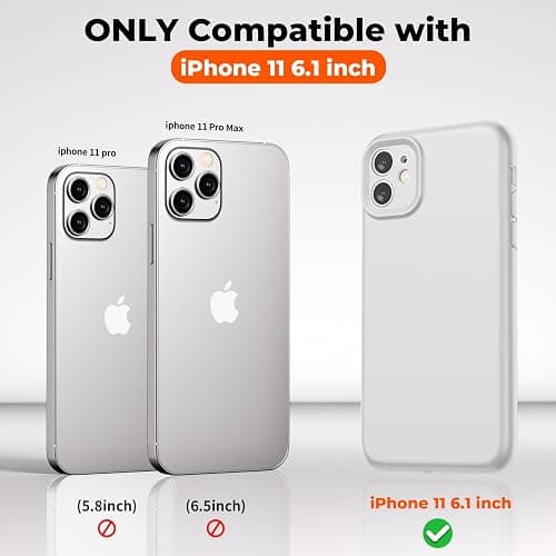 SUPFINE Designed for iPhone 11 Case,Premium Liquid Silicone with [Soft Anti-Scratch Microfiber Lining][Upgraded Camera Protection] Slim Shockproof Protective Phone Case for Men Women Girls,White thumbnail 2