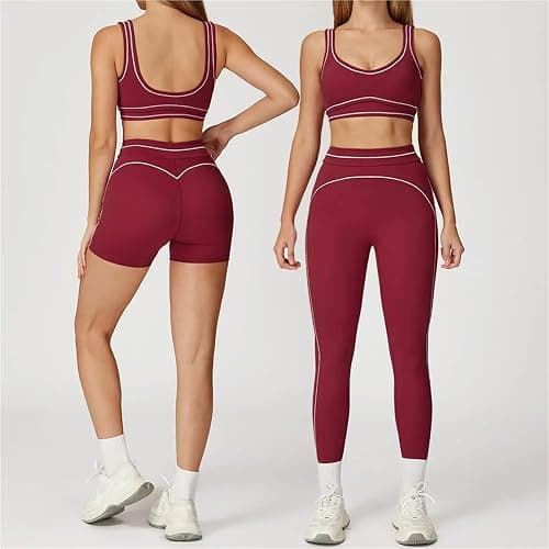 Women Workout Sets Women Tracksuit Sports Bra High Waist Legging Shorts Outfit Gym Set Fitness Running Push Up Sportswear thumbnail 2