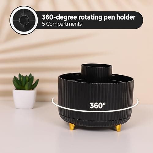 SKYDUE Black Office Supplies, Black Office Desk Accessories 10PCS, Pencil Holder for Desk, Stapler, Tape Dispenser, Scissors, Ruler, Clips and 1000pcs Staples, Desk Supplies Set thumbnail 3