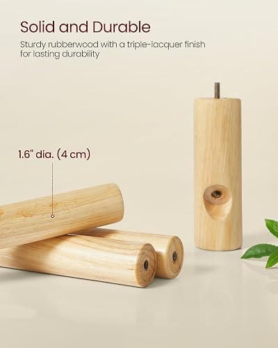 VASAGLE Coat Rack, Wooden Clothes Rack, Freestanding Stand with 8 Hooks, 3 Heights, for Coats, Hats, Bags, Entrance Porch, Hallway, in Rubber Wood, Cloud White RCR010W02 thumbnail 6
