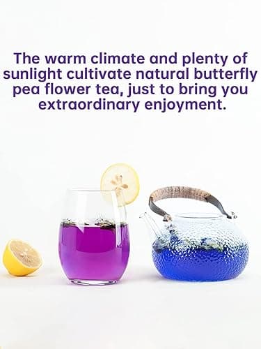 TeeLux Butterfly Pea Flower Tea, Non-GMO, Pure Natural Butterfly Pea Tea, Premium Dried Butterfly Pea Flower for Blue & Purple Drinks and Food Coloring, 1.76 Oz - Butterfly Pea Flower Tea - 1.76 Ounce (Pack of 1) thumbnail 4