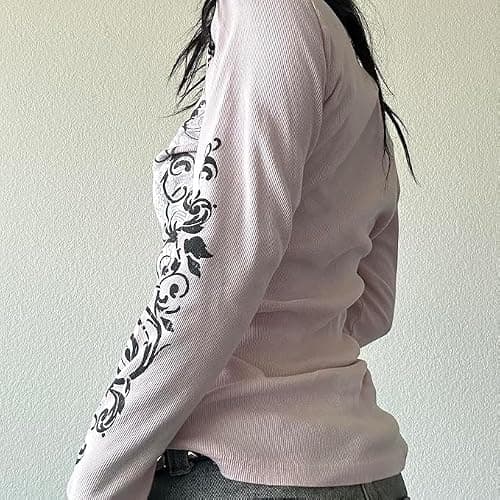 Y2k Grunge Shirts Fairy Gothic Tops Women Vintage Aesthetic Graphic Baggy Tees 90s E Girls Emo Top Harajuku Clothes thumbnail 3