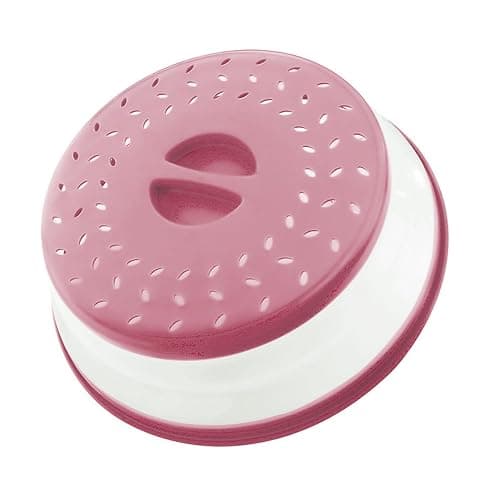 Collapsible Microwave Splatter Cover, 10.5 Inch, Dishwasher-safe, Microwave Plate Cover With Steam Vent,BPA-Free Silicone & Plastic (Dark pink) - Image 1