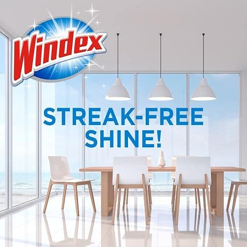 Windex Original Blue Window, Glass and Mirror Cleaner, Removes Fingerprints, Smudges, and Smears, Shine Spray, Bottles Made from 100% Recycled Plastic, 765mL thumbnail 10