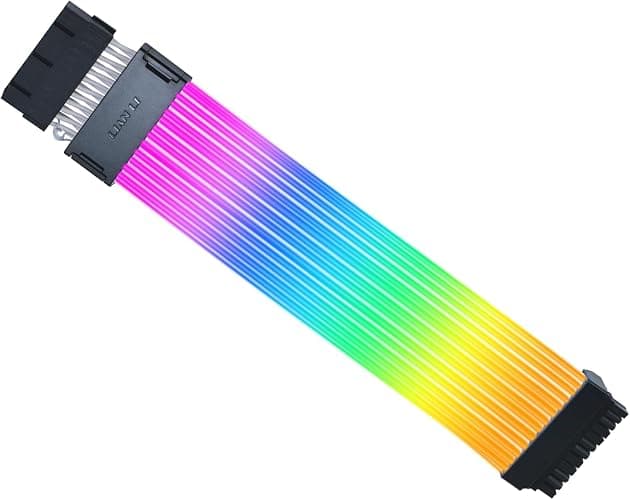 Lian Li Strimer Wireless 24 Pin with Controller (PW24-1W-T) - Addressable RGB Power Extension Cable - 2.4 GHz Wireless Control with 315mm; 12.4 Inch Length - Wireless Controller Included & Required - Image 1