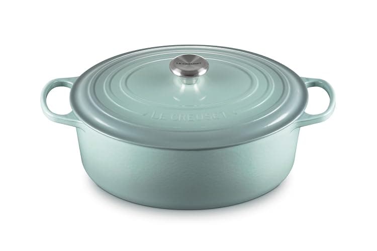 Le Creuset Enameled Cast Iron Signature Oval Dutch Oven, 8 qt., Sea Salt - Image 1