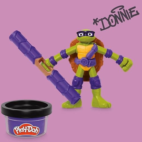 Play-Doh Teenage Mutant Ninja Turtles Cowabunga Creations Bendy 4 Inch Action Figures Set, Kids Arts & Crafts, TMNT Toys for Boys & Girls 4+ thumbnail 8