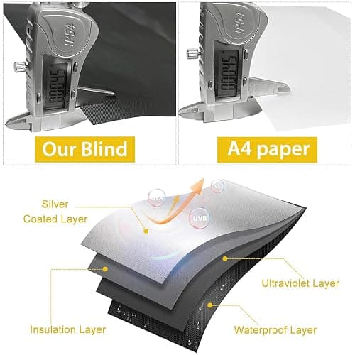 100% Blackout Shades Curtains for Bedroom 57x 79Inch,No Drill,Portable,DIY Cut,Removable,Black Out Blinds Window Cover for Baby Nursery,RV,Media Room,Hook Loop Tape Straps Stickers,Magnetic Clips thumbnail 3