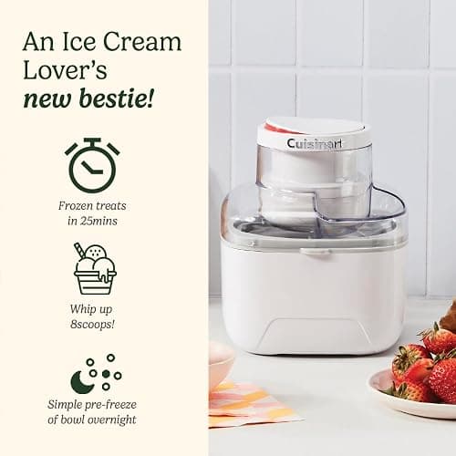 Cuisinart Solo Scoops Ice Cream Maker | Homemade Gelato & Ice cream machine in 25 Mins | Sorbet Maker | Frozen Yogurt Maker | Compact, space saving | 475ml churning bowl | ICEM10 thumbnail 3