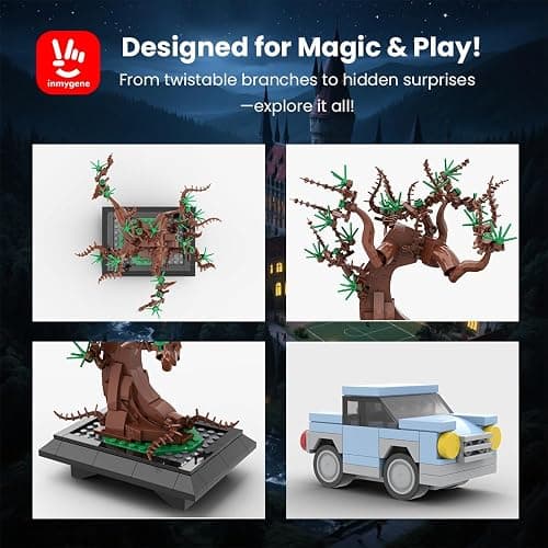 Willow Tree Bonsai Building Set, A Display Stand for Lego Harry Potter Ford Anglia 76424, Magical Tree with Mini Car for Adults and Kids, Versatile Toy Building Set for Home Decor thumbnail 7