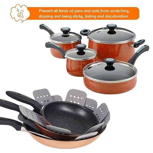 BYKITCHEN Pan and Pot Protectors, Larger & Thicker Pan Protectors with Stars, Set of 6 and 3 Different Sizes, Pot Protectors for Stacking and Protecting Your Cookware thumbnail 3