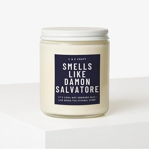 CE Craft Smells Like Damon Salvatore Candle - Bourbon + Vanilla Scented - Gift for Her, Celebrity Prayer Candle, Vampire Candle, Girlfriend Gift thumbnail 2