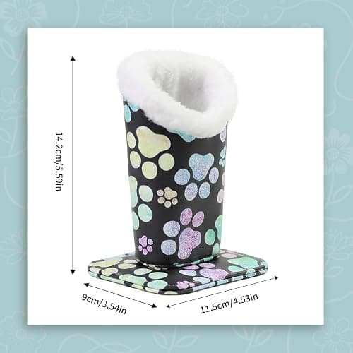 FlyingMage Plush Lined Eyeglasses Holder, Cute Magnetic PU Leather Glasses Stand Case for Women Men Kids thumbnail 6