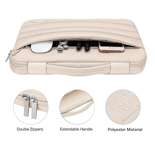 MOSISO Compatible with MacBook Air 13 inch Case 2025 2024 2023 2022 M4 A3240 M3 A3113 M2 A2681, Hard Case&Puffy Bag&Keyboard Cover&Webcam Cover&Screen Film for MacBook Air 13.6 inch Case, Sand thumbnail 4