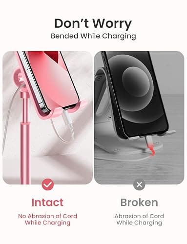 LISEN Pink Vanity Girls Room Decor Kitchen Accessories, Cute Pink Cell Phone Stand Bathroom Living Room Essentials Decor Offices Desk Accessories for iPad mini Phone Holder 4-10 in thumbnail 3