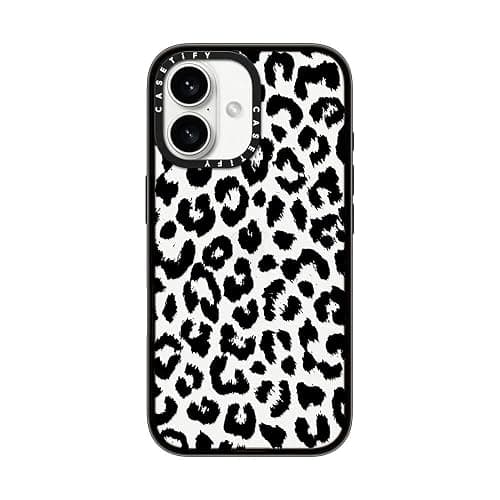 CASETiFY Compact Case for iPhone 16 [Lightweight / 4 ft. 2X Military Grade Drop Protection/Slim] - Black Transparent Leopard Print - Clear Black - Image 1
