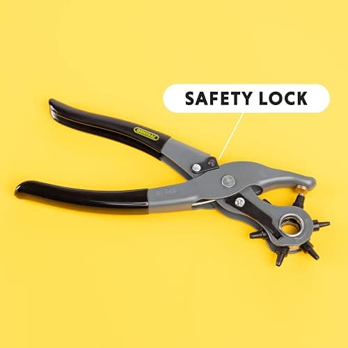 General Tools Leather Hole Punch Tool - 6 Multi-Hole Sizes for Leather, Rubber, & Plastic - Hobbies & Crafts 8.5 inches thumbnail 6